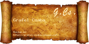 Grafel Csaba névjegykártya